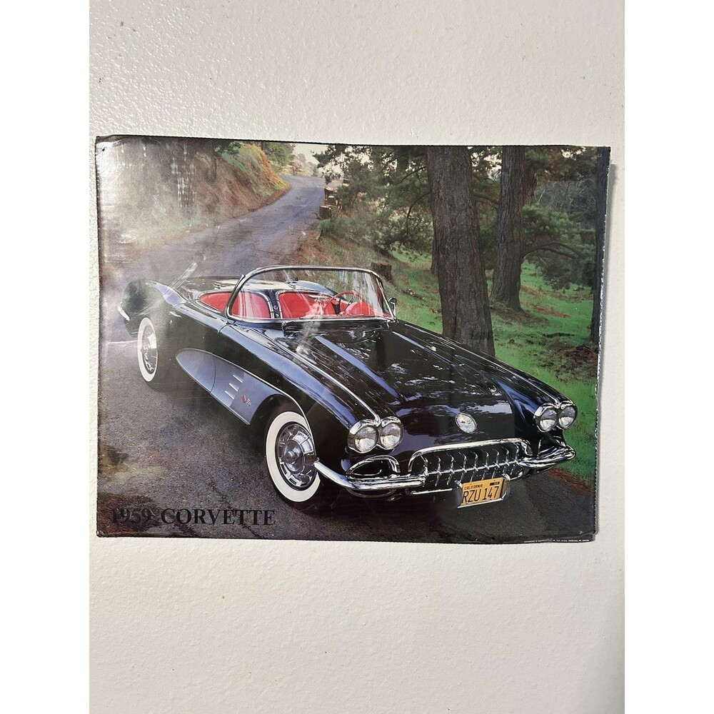 Vintage 1959 Corvette Car 16" x 20" World Pictures Cardboard Poster Print 90s